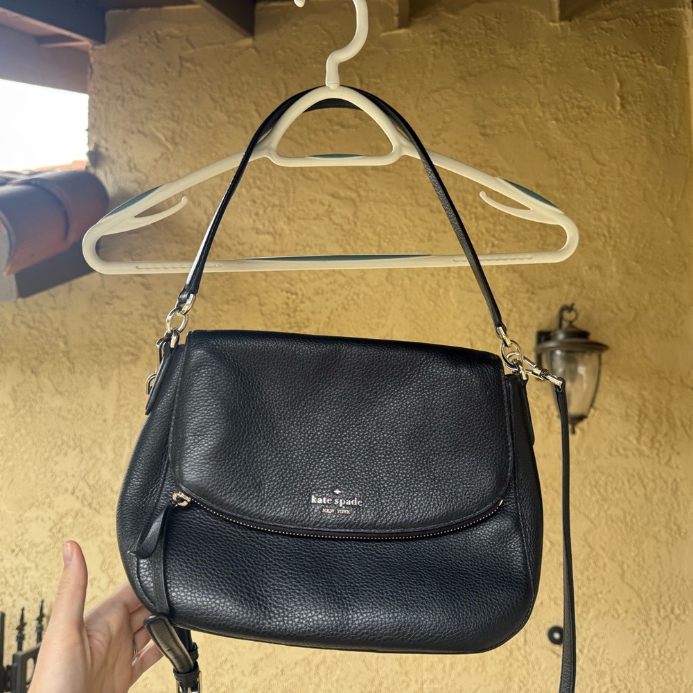 Kate Spade Black Pebbled Leather Shoulder Bag